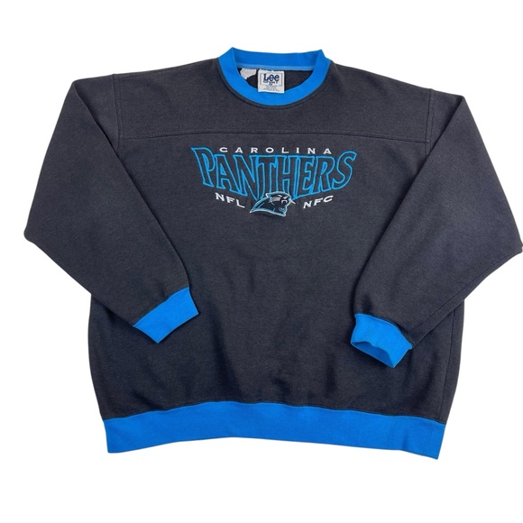 Vintage 90’s Lee Sport Carolina Panthers Sweatshirt Mens XL Black Embroidered - Picture 1 of 14